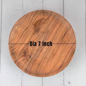Juego de platos redondos de madera de acacia Natural de diseño elegante, bandejas de madera ligeras para servir, platos, aperitivos de glowin fashion - Product Image 2