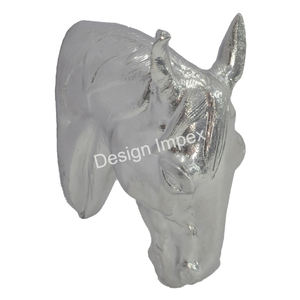 Tête de cheval en aluminium massif nickelé élégant cheval décoratif solide accessoires de cadeau d'affaires tête d'animal unique en métal - Product Image 2