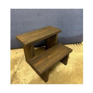 Tabouret d'appoint en bois rustique avec surface lisse, idéal pour les cuisines de style campagnard, les chambres à coucher, les salles de bain et l'accès quotidien - Product Image 2