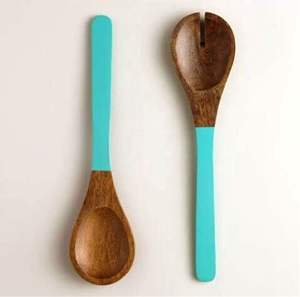 Juego de utensilios de cocina de silicona y madera de mango de Acacia natural, cucharas para servir y cocinar, juegos de utensilios de cocina hechos en India - Product Image 3