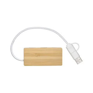 Hub USB in Bambù Personalizzato, Gadget Promozionale per Arredamento Unico Ufficio o Casa - Product Image 4