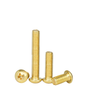 Vis à tête cylindrique Phillips en laiton et cuivre pur GB818 M2 M2.5 M3 M4 M5 M6 Longueur 6-50mm 5-50 pièces/paquet - Product Image 1