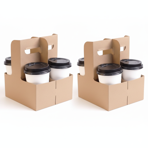 <span class=keywords><strong>Taza</strong></span> <span class=keywords><strong>de</strong></span> papel <span class=keywords><strong>de</strong></span> cartón plegable para bebidas calientes personalizada, 1/2/4 compartimentos, portavasos <span class=keywords><strong>de</strong></span> papel desechable doble Kraft para café y té - Product Image 4
