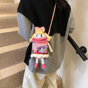Bolso Bandolera de Algodón Unisex para Niños, Tejido a Crochet, con Lazo y Personajes Lindos, Diseño Infantil y Moderno para Uso Diario - Product Image 3