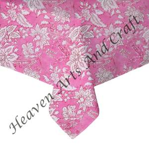 Tendance produit 2025 main bloc impression nappe carrée indien Floral main bloc imprimé coton tissu couverture de Table décor à la maison - Product Image 6