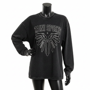 Nouveau T-shirt à manches longues en coton de haute qualité 2026, tissu respirant, couleur crème, impression de logo personnalisée, chemise à manches longues en coton - Product Image 6