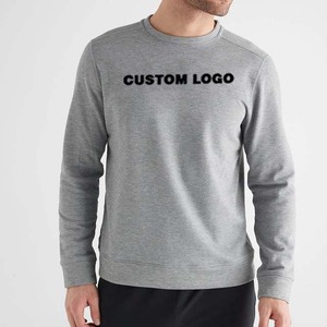 Vente en gros de sweatshirts unis de couleur unie à col ras du cou pour hommes pulls à capuche en coton sweat-shirt à logo personnalisé vêtements décontractés d'hiver - Product Image 1