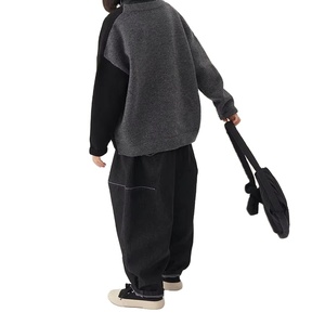 Cardigan décontracté en maille douce bicolore pour enfant, confortable, durable, chaud, de qualité supérieure, à col en V, double boutonnage, coupe décontractée - Product Image 2