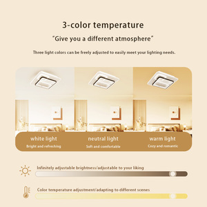 # Ventilateur de plafond sans pales 5015S contemporain à moteur DC, contrôle intelligent, 6 vitesses, télécommande, lumière LED dimmable pour chambre à coucher - Fonctionnement silencieux - Product Image 6