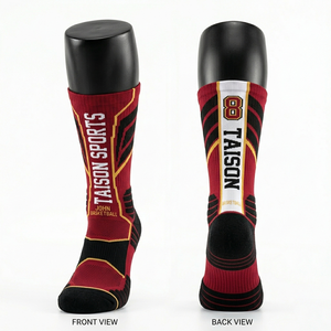 <b>Mens</b> Basketball <b>Socks</b> Premium 220 GSM Cotton Polyester Blend Breathable <b>Green</b> Yellow Cushioned Panels Jacquard Custom Logo Knit - Product Image 2