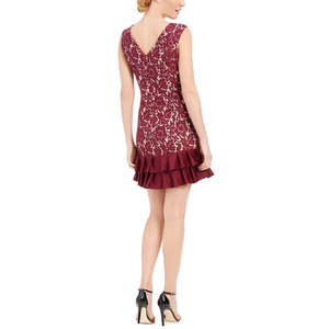 Abito tubino da donna Donna Ricco con stampa floreale e orlo a balze, rosso, taglia 10 - Vita naturale - Product Image 2