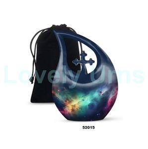 เครื่องตกแต่งเถ้ากระดูกของมนุษย์ตกแต่งด้วยถุงฟรีลายกาแล็กซีหยดน้ำอลูมิเนียม - Product Image 2