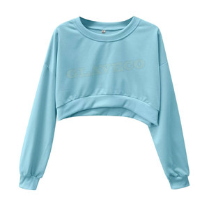 เสื้อครอปสำหรับผู้หญิงผ้าฝ้าย/ขนแกะระบายอากาศได้ดีเป็นมิตรกับสิ่งแวดล้อมมีสไตล์ลำลองคุณภาพระดับพรีเมี่ยม - Product Image 1
