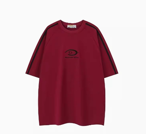 T-shirt à manches courtes pour homme en coton rouge de haute qualité, col rond, séchage rapide, décontracté, été - Product Image 1