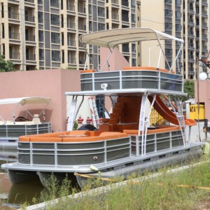 Kinlife 2025 hai tầng điện GPS ai chèo thuyền nhôm phao thuyền 30ft PVC gia đình Đảng tốc độ thuyền phòng tắm thay đồ phòng tắm - Product Image 5