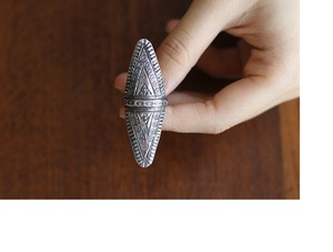 Reflection Shield <b>Large</b> Mandala Christian Eco-friendly Statement <b>Ring</b> Adjustable Size 925 Sterling Silver Handmade Boho Ethnic - Product Image 3