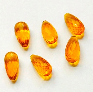 Fournisseur de cristal en gros Quartz citrine jaune à facettes larme Olive Briolette perles pour sertissage de bijoux pierre en vrac - Product Image 3