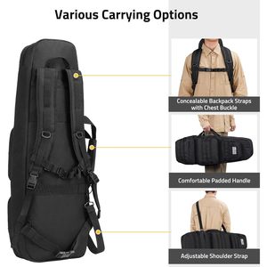 Sac de sport souple Trakiom 36 pouces, sac à dos double, sac d'accessoires de sport professionnel, fermetures éclair verrouillables, sangles Molle rembourrées - Product Image 6