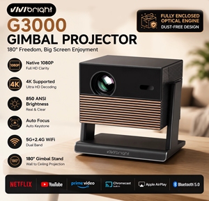 <span class=keywords><strong>Projecteur</strong></span> Gimbal Vivibright Android 14 G3000 avec écran LCD de 4,0 pouces et correction automatique de la distorsion trapézoïdale, meilleur que les projecteurs 3LCD - Product Image 5