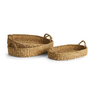 Plateaux à thé en herbe de mer au prix le plus bas, plateau de service en herbe de mer en gros, accessoires de service décoratifs - Product Image 1