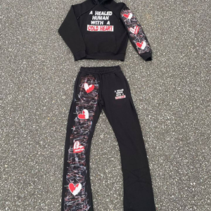 ชุดวอร์มลำลองแบบมีฮู้ดสำหรับผู้ชาย คุณภาพสูง ผลิตตามสั่ง (OEM) ผ้าฝ้าย 100% สำหรับฤดูหนาว (ผ้าฟลีซ) 280-300 GSM - Product Image 4