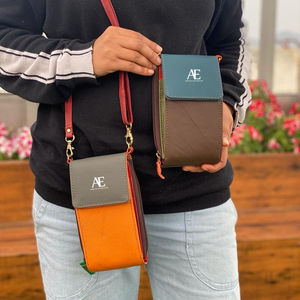 Nouvelle version multicolore femmes élégant véritable fait à la main en cuir recyclé Mobile sac à bandoulière à la mode épaule bandoulière chaud - Product Image 1