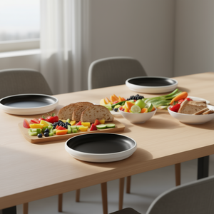 Plato Plano de Melamina Ilsa Taiji en Color Marfil/Negro, 15.2 x 2.7 cm, Platos y Vajilla Duraderos - Product Image 3