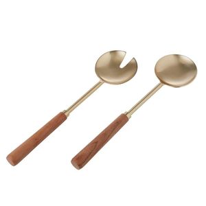 Servidor de Ensalada Decorativo de Acero Inoxidable Dorado, Estilo Nuevo, Mango de Latón Hecho a Mano, Juego de Cubiertos para Servir Ensalada - Product Image 6