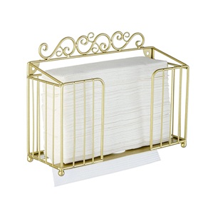 Porte-serviettes en métal dessus de table porte-mouchoir décoratif de luxe en gros forme personnalisée fait à la main porte-serviettes de marque - Product Image 6