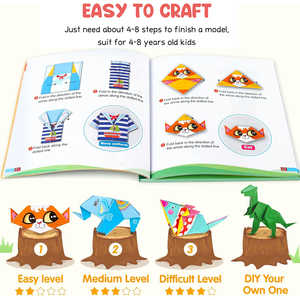 Offre Spéciale Foska <span class=keywords><strong>facile</strong></span> à plier papier <span class=keywords><strong>Origami</strong></span> de dessin animé coloré pour enfants et adultes artisanat pliant bricolage école Arts artisanat - Product Image 4