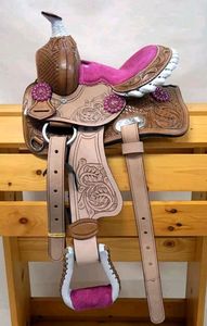 Prix de vente en gros Nouveau design Selle occidentale en cuir pour enfants pour une utilisation sécuritaire Disponible au prix de vente en gros de l'Inde - Product Image 4