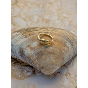 Anillo Apilable Curvo de Madera de Palisandro Vintage, Moderno, Chapado en Oro de 18K, con Incrustaciones de Titanio, Estilo Moderno, para Regalo - Product Image 5