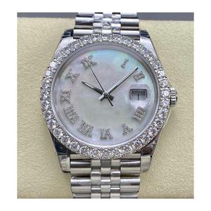 Montre mécanique personnalisée de 41 mm avec lunette en diamant moissanite, personnalisation du logo disponible, montre automatique de luxe pour homme - Product Image 1