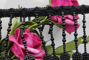 Pearls Dangling Beaded <b>Tassels</b> Lace <b>Trim</b> Pearls Fringe <b>Trim</b> For Dress Embellishments DIY Crafts Sewing Clothes Accessories - Product Image 3