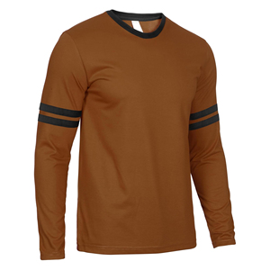 T-shirt à manches longues pour homme, col rond, en coton mélangé respirant, tee-shirt de sport décontracté, vêtements d'équipe - Product Image 3
