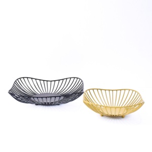 Hot Selling Black & Gold <b>Rectangle</b> <b>Storage</b> <b>Basket</b> Metal Wire Design for Kitchen Beverage Use - Product Image 4