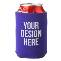 Porte-canettes isotherme pliable en néoprène pour publicité, avec impression de logo personnalisé, idéal pour cadeaux promotionnels