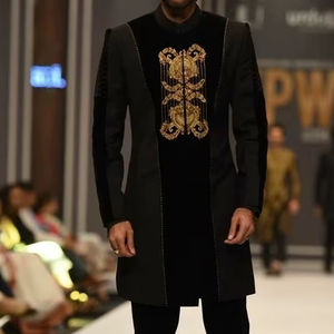 2024 recién lanzado de talla grande Indo-Western Sherwani PANT vestido hermosa mano Zardozi bordado seda boda fiesta-desgaste atuendo - Product Image 1