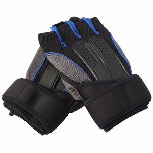 Gants de musculation professionnels en cuir de haute qualité, demi-doigts, antidérapants, avec logo personnalisé - Product Image 6