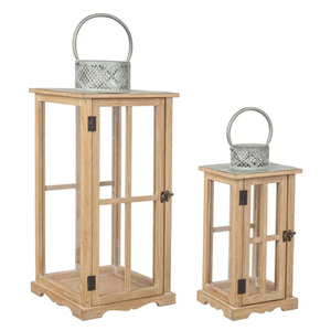 Lanterne en bois exclusive avec couvercle en métal bougeoir accessoires d'éclairage de conception antique pour les fêtes et les mariages à bas prix - Product Image 5