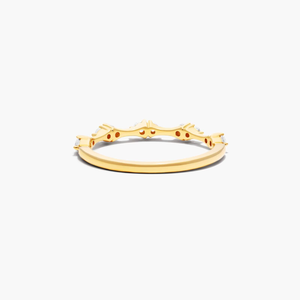 10K Gold <b>Stacking</b> <b>Ring</b> With Round Cut Lab Grown Diamonds Elegant Women's Engagement Gift for Wedding Anniversary or Party - Product Image 4