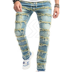 Ropa informal de alta calidad Pantalones de hombre lavados de color sólido Pantalones apilados de hombre más vendidos para adultos - Product Image 1