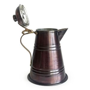 Pot à lait en cuivre Anatolia Kervan OXIDE, bol à lait avec couvercle et poignée, authentique bol de service décoratif pour boissons - Product Image 4