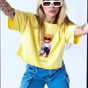 เสื้อยืดคอกลมคุณภาพพรีเมี่ยมสำหรับ100% ทรงหลวมมีลายพิมพ์แบบกำหนดเองสไตล์สตรีททรงสูงทำจากโพลีเอสเตอร์/ คอตตอน - Product Image 2