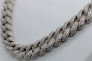 925 Sterling Silver Miami Cuban Link Chain <b>Necklace</b> Mens Hip Hop Body Iced <b>Moissanite</b> Adjustable Size Trendy Party Jewelry - Product Image 5