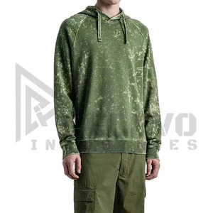 Sweat-shirts pour hommes de couleur verte, prix de gros, haute qualité, logo personnalisé, produits tendance, sweat-shirt délavé à l'acide pour hommes - Product Image 3