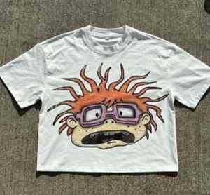 T-shirts en coton épais imprimés sérigraphiés pour hommes, style streetwear, tricotés, délavés à la pierre avec épaules tombantes, personnalisables - Product Image 1