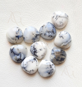 Agate Dendritique Opale Pierres précieuses en vrac Cabochon coeur Pierre opaque Dendrite 3x5mm à 20x30mm fabrication de bijoux en gros argent - Product Image 2
