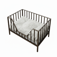 Lit pour animaux de compagnie écologique à cadre en métal en bois massif avec revêtement en poudre Design moderne classique 24x24x11 pouces