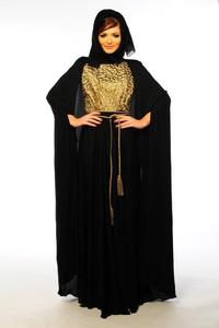 Ropa DE BODA estilo mujer árabe saudita abaya negra con tela de primera calidad - Product Image 2